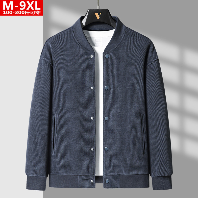 2024 New Designer Fashionable Handsome Knitted Shirt Fat Men's Large Loose Casual Baseball Collar Coat