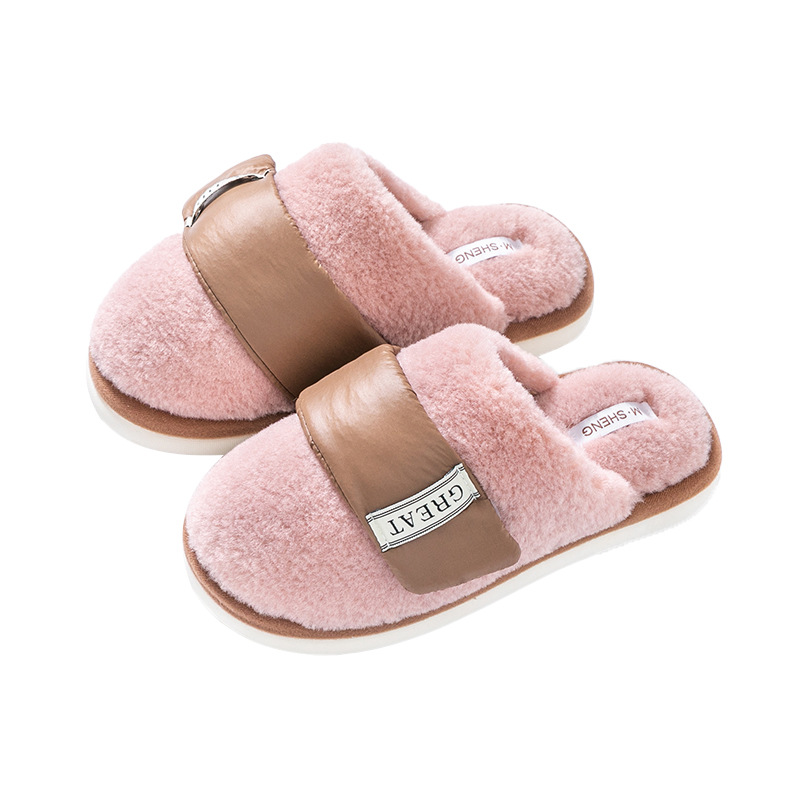 2024 New Velcro Hairy NEW hot for Women, Autumn and Winter, Indoor Home Use with Veet Warmth, Couple Cotton Slippers