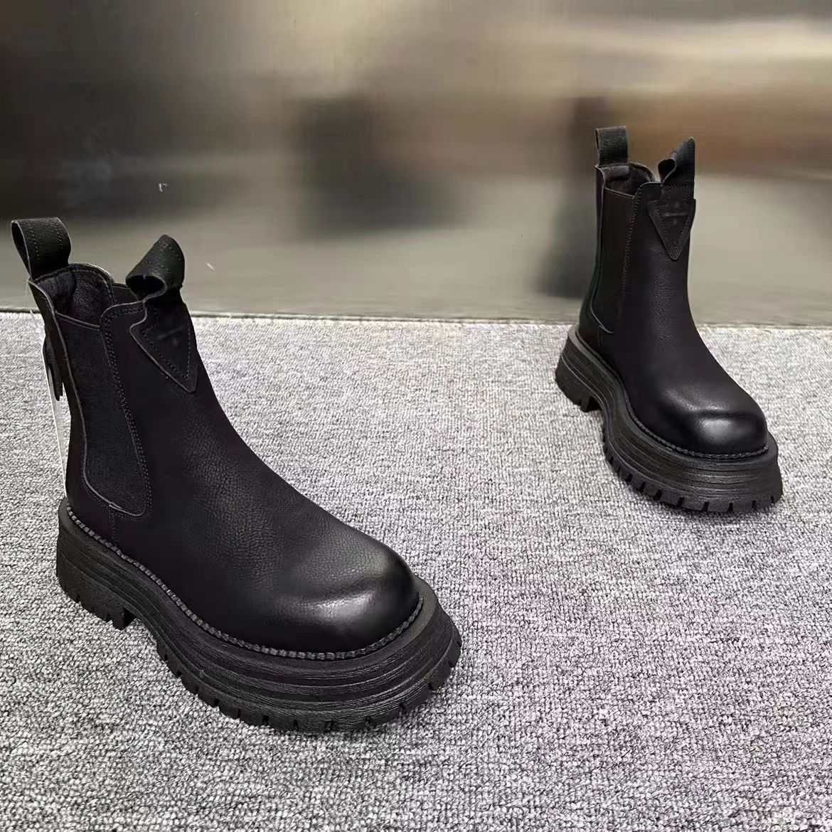 Women Fashion Boots:British Style Simple Design Thick Sole Martin Boots Winter Versatile,Black/Brown/Khaki,Free shipping