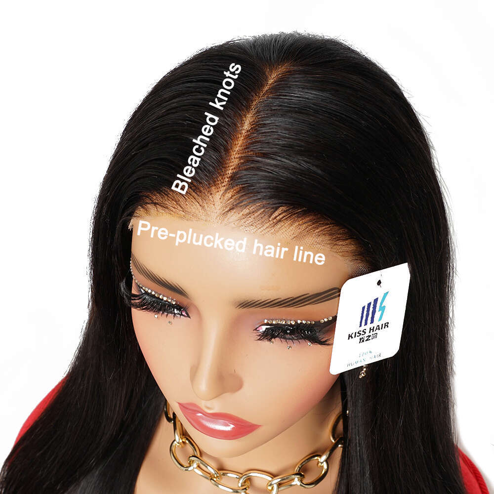 Bleached Knots Lace Front Wig Pre plucked Glueless Wigs Ready to Wear inch Remy Brazilian Human Hair without Glue