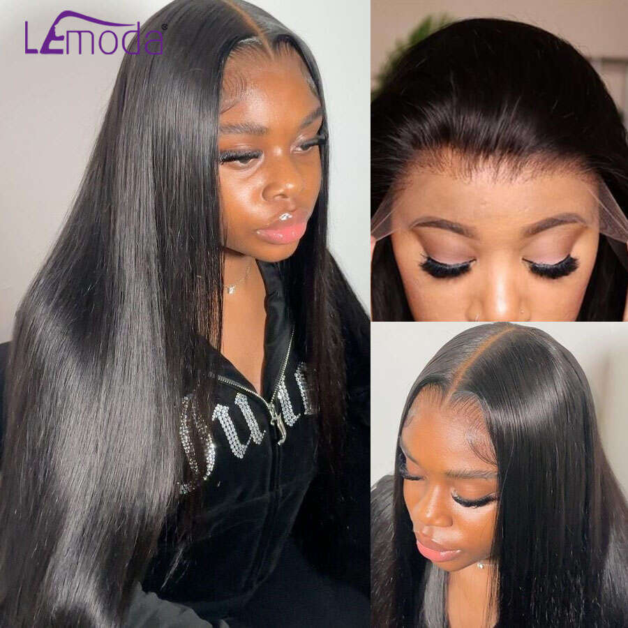 HD Lace Frontal Wig x Front Human Hair Wigs Lemoda Remy For Women Inch Straight Transparent