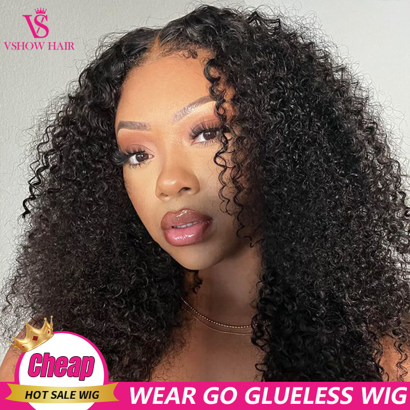 Kinky Curly Wigs Wear And Glueless Human Hair Wig 100% Preplucked 4x6 HD Lace Ready To Go