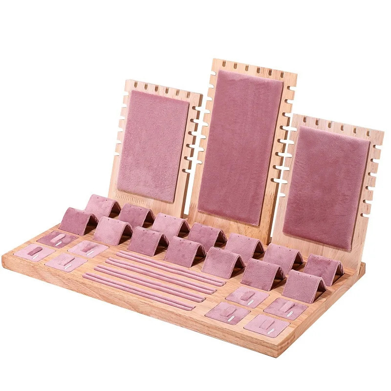 Jewelry display tray necklace pendant bracelet chain holder ring earring stud organizer jewelry display prop set 241014