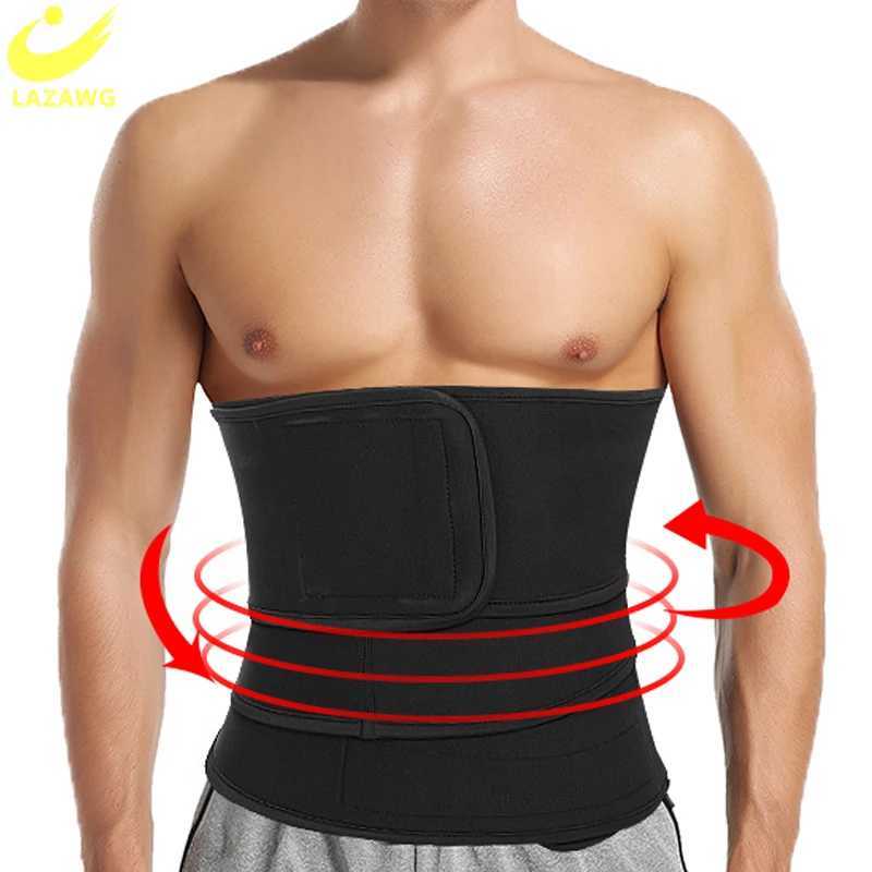 LAZAWG Men Fitness Bandage Wrap Waist Trainer Shapewear Belt Slimming Tummy Belt Corset Top Stretch Waist Cinchers Body ShaperXJ241028