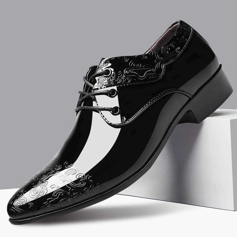 Men Dress Shoes New Bright Face Mens Business Dress Shoes Fashion Casual Shoes Mens Lace Up Wedding Dressing Shoes 241009
