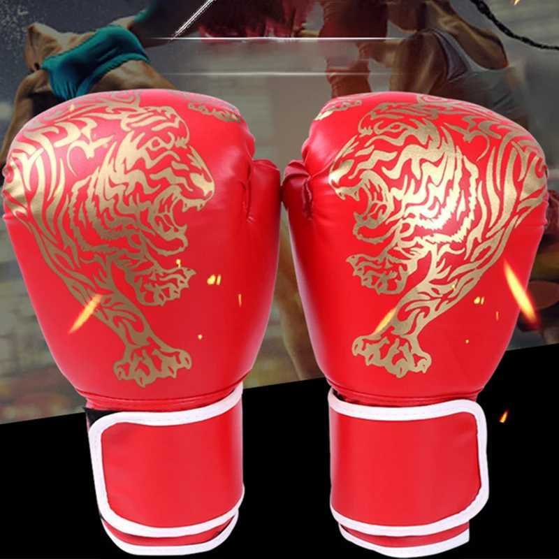 Tiger Pattern Boxing Gloves Breathab PU ather Fighting Gloves Children Boxing Training Kickboxing Gloves for Home SportXJ241028