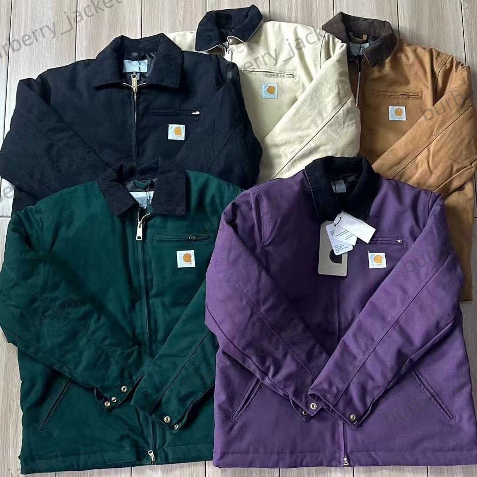 Mens carharte Jackets 2024 Classic Coat Bottom Rutte Washed Vintage Jacket Workwear Canvas Casual Safari Style Varsity For Men women Car Thick jacket