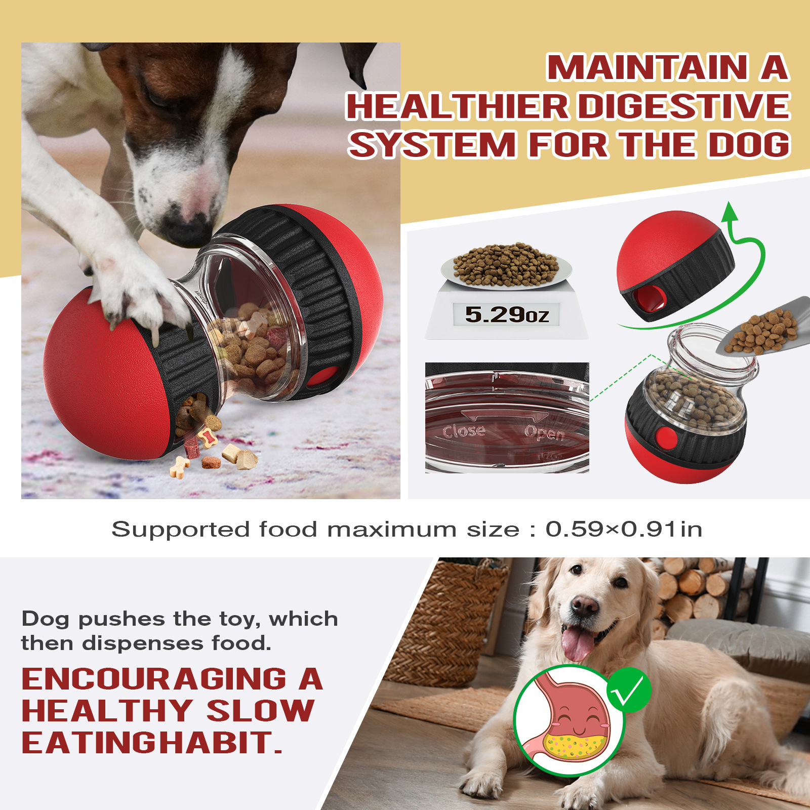 Durable Slow Food Toy Ball - Perfectly Suited for All Body Types Dogs & Cats #1