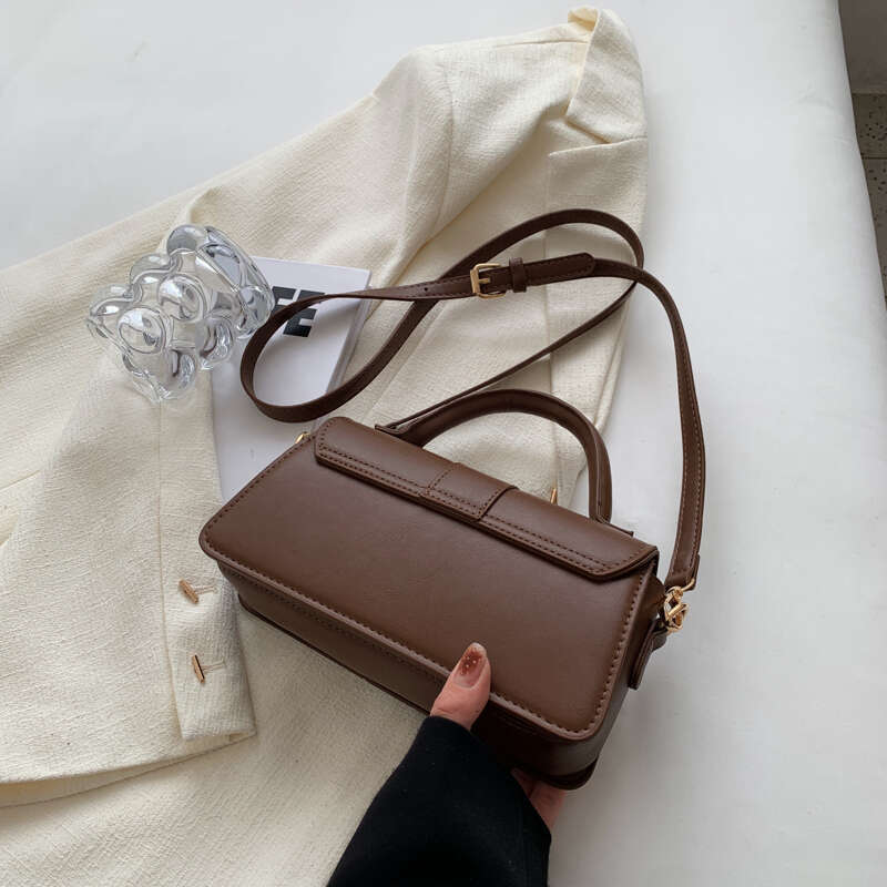 Leather Pu Shoulder for Women Handbag - Fashion Crossbody Bags Vintage Underarm Bag Square Satchel (Black)