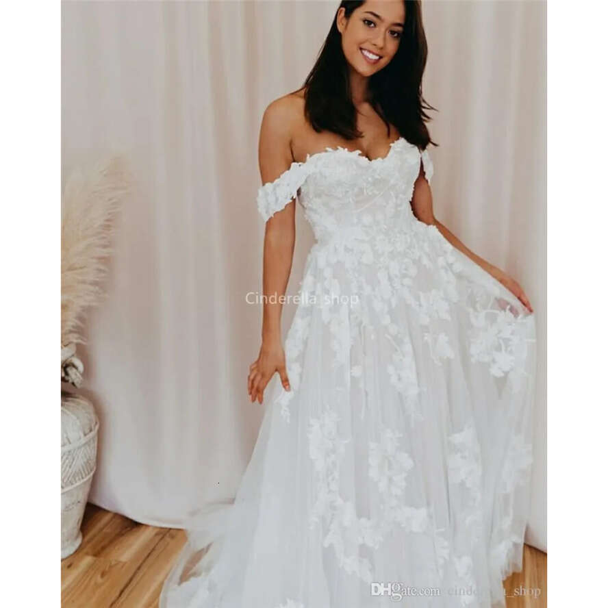 Elegant Plus Size Lace Bohemian Dresses Sweetheart Appliques Beach Boho Wedding Dress Bridal Gowns Vestido De Noiva Custom 2024 0218