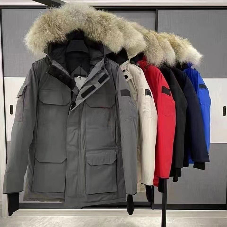 Winter Mens Puffer Jacket Designer Down Jacket Womens Wolf Fur Collar Parka Winter Fashion Outdoor Warm Windproof Coat