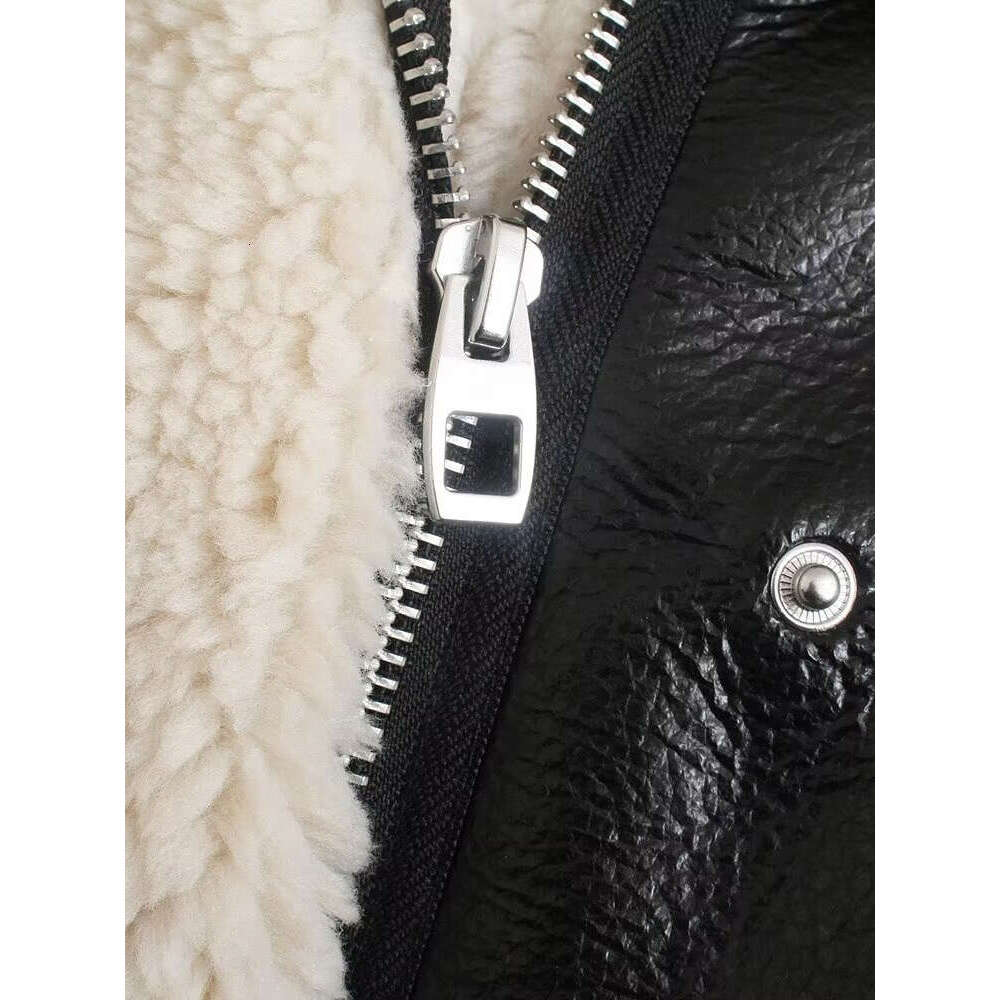 European And American Women's Winter New High-Quality Soft Fleece PU Imitation Jacket Coat Thick Warm Short Leather Jack