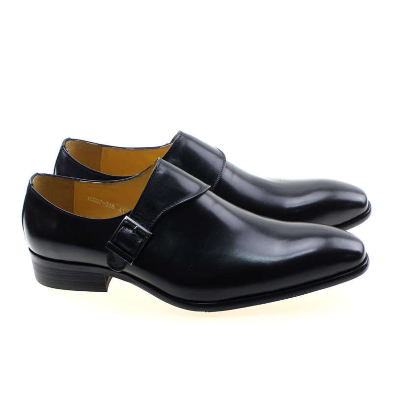 Brand Designer Mens Dress Classic Genuine Leather Buckle Monk Strap Dark Brown Black Office Business Formal Shoes for Men 241108