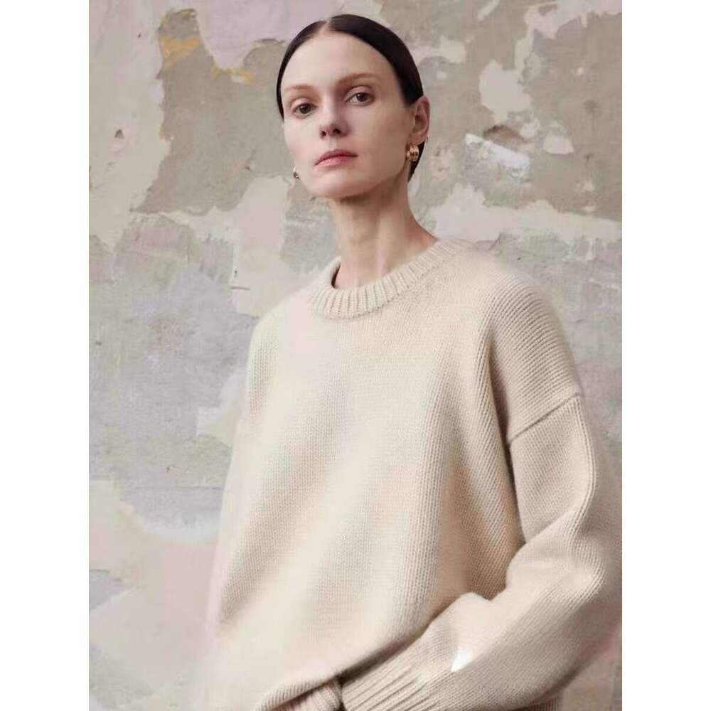 European Goods High-End 100 Pure Cashmere Sweater Female Autumn And Winter New Loose Thick Soft Waxy Senior Feeg