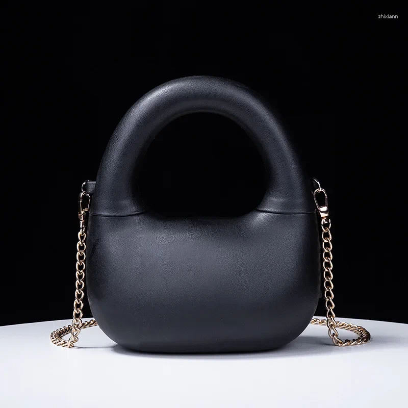 Drawstring 2025 Fashion High Quality Metal Chain Magnetic Buckle Handbag Mini Pea Box Bag Denim Canvas Clip Dumpgs Crescent zhanyishengli