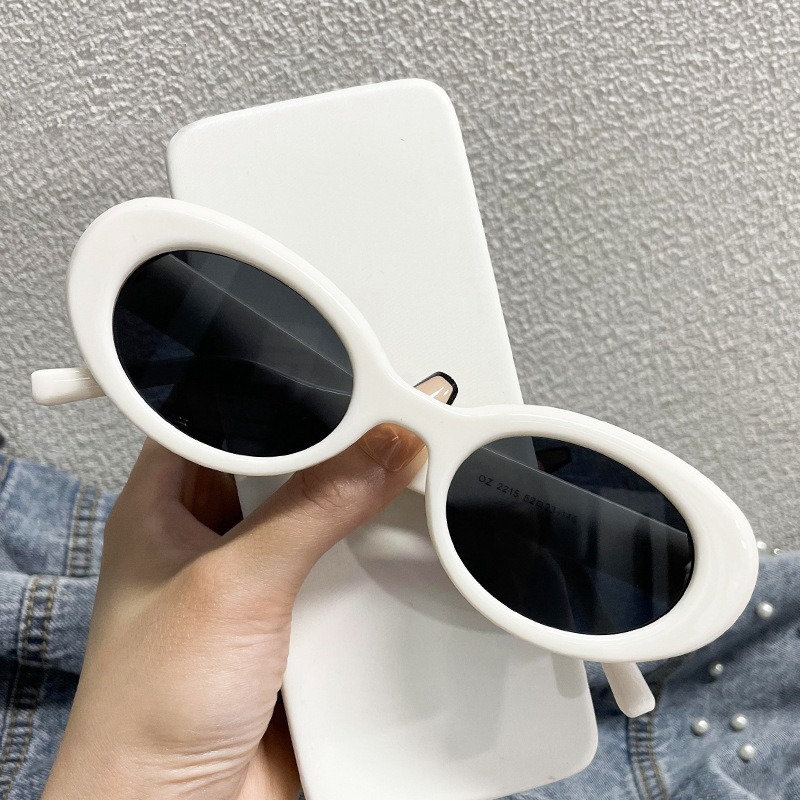 New Minimalist Cat Eye Oval Sunglasses for Both Men and Women Internet Celebrities Same Style Sunglasses for Street Photography Can Be Paired with OZ2