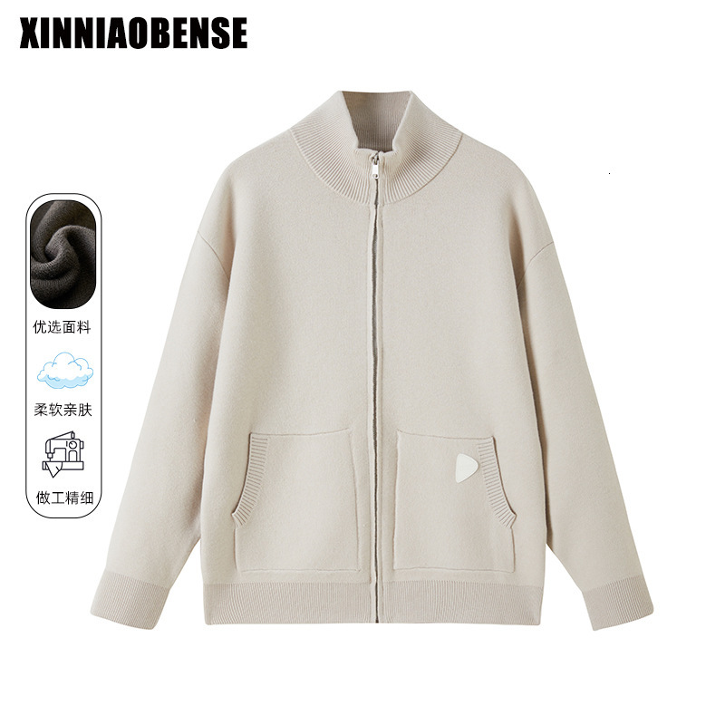 2024 new knitted shirt cardigan wool sweater fashion brand casual and comfortable simple heating multi-functional top men's stand up collar jacke