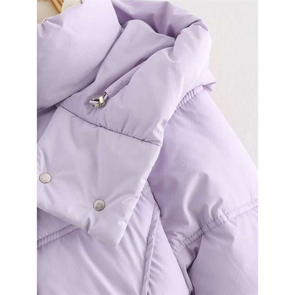 TRAFZA Women Fall Winter Padding Five-Color Hooded Zipper Loose New Fashion Casual Versatile Jacket Coat