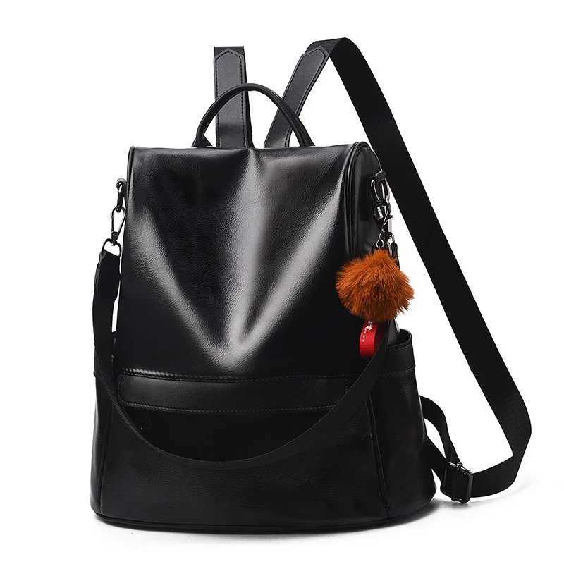 Travel Backpack Anti Theft Backpacks School Bags for Ladies 2024 Teenage Girl Vintage Leather Back Pack Mochila Antirrobo Mujer 241028