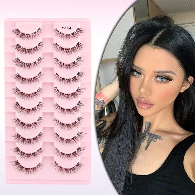 Natural Short False Mink Lashes 3510 Pairs Extensions Eye Hair False Eyelashes 3D Faux Cils Soft Fluffy Eye Lashes for Beauty 241028