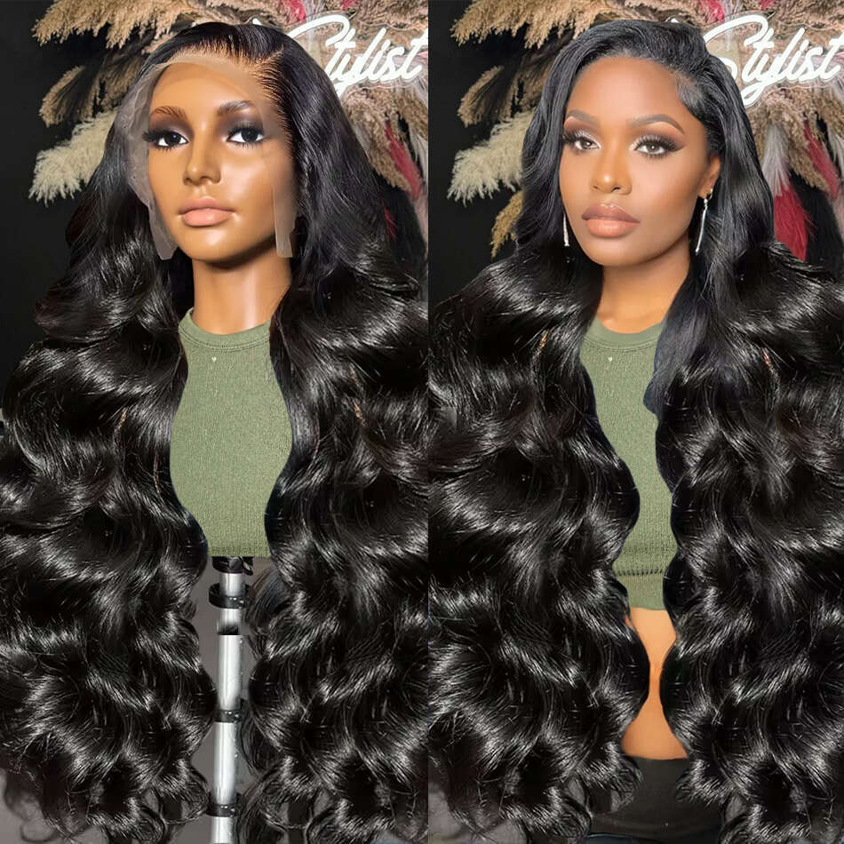Density HD Transparent x Body Wave Lace Front Human Hair Wigs Brazilian Remy inch Frontal For Women