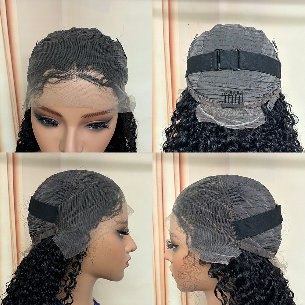 V Beauty 12A Double Drawn Bouncy Curly Natural Color Remy Human Hair Wigs 13X4 Lace Frontal 250% Density Wig