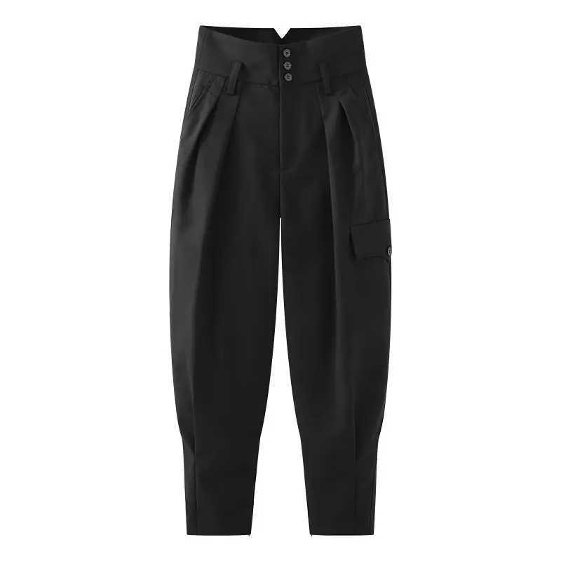 Loose High Waist Suit Pants Womens 2022 Spring And Autumn New Corset Overalls Temperament Casual Radish Harlan PantsX241028