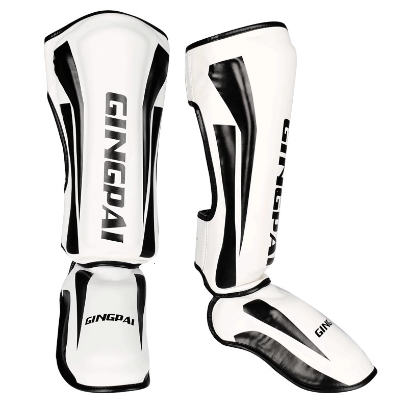 Protective Gear ZTTY Thick Boxing Shin Guards PU Leather Leg Protection Equipment Martial Arts Thai Boxing Leg Taekwondo Ankle Protector 230329