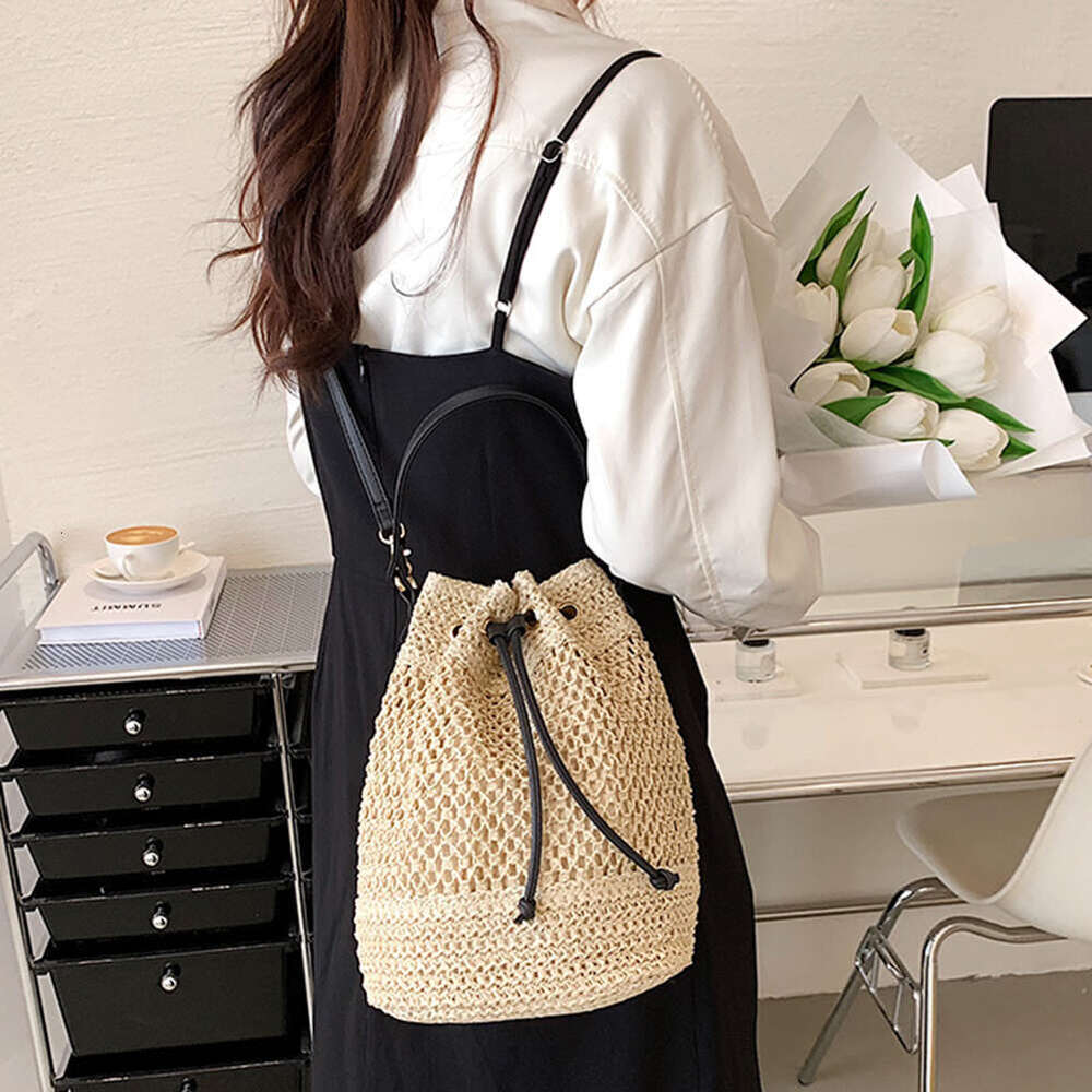 Designer Bag 2024 Summer Straw Woven Beach Bag Rattan Ladies Purses Handbag Wrist Pack Women Handle Female Bucket Tote Bags Knit Travel Bags tote bag 