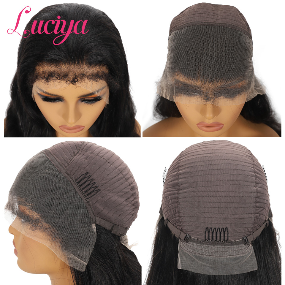 4C kinky Edges Bone Straight 13x4 Full Front Curly Baby 13x6 HD Lace Frontal Human Hair Wigs Glueless Closure Wig