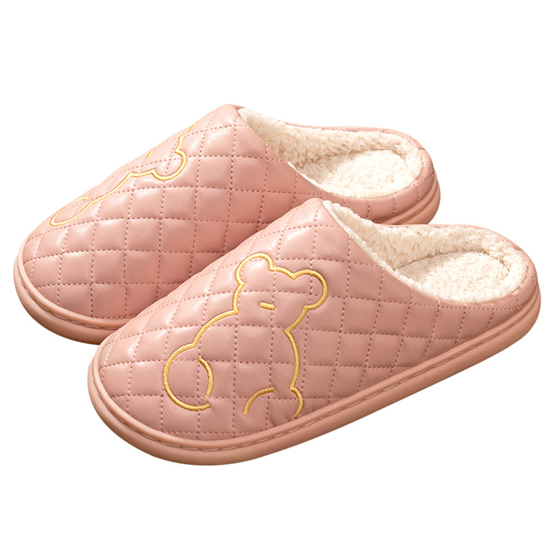 NEW hot 2024 new waterprooutumn and winter indoor home couples, cute, non slip, plush, warm cotton slippers for men