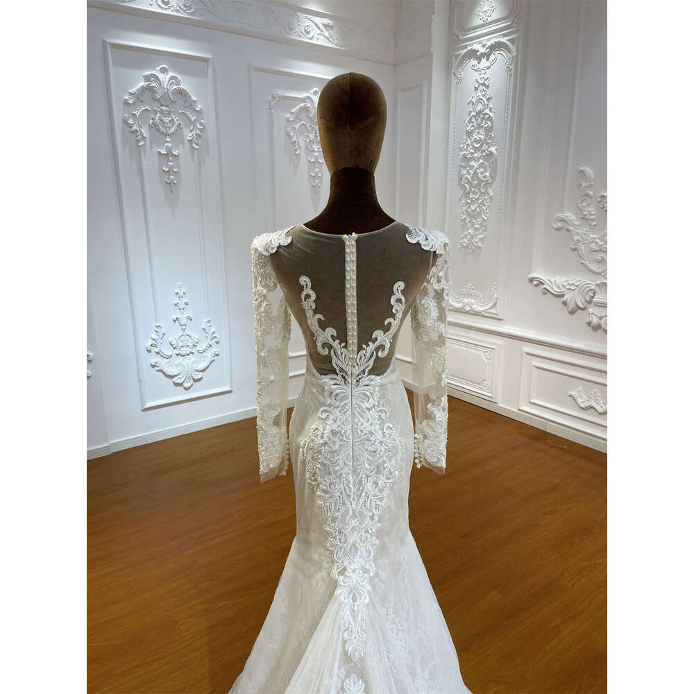 Hot sale Long Sleeve Show The Fish Bones Mermaid Bridal Wedding Dress