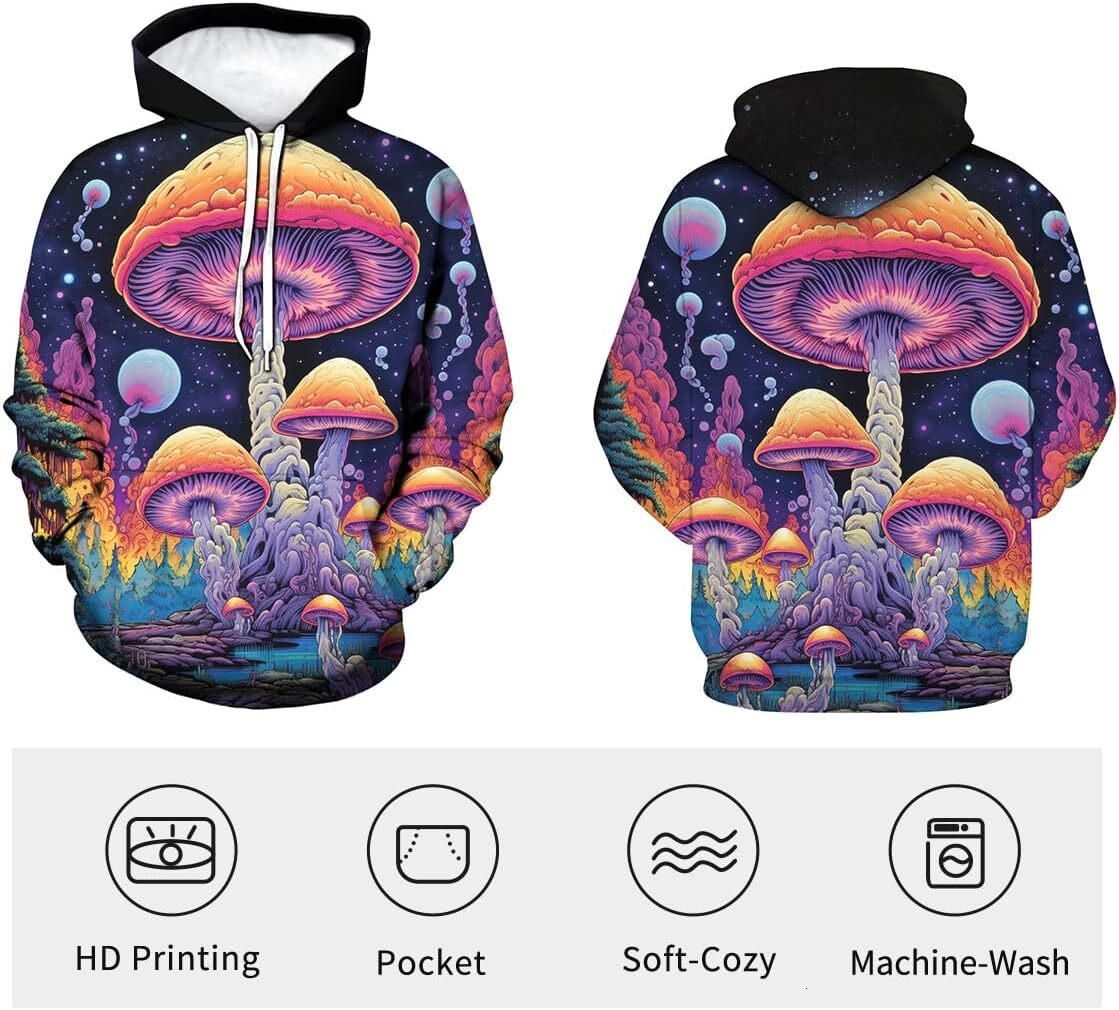 Hoodie for Mens Womens Mens Coloful 3D Printed Starry Sky Hoodies Novelty Graphic Hoodie Fashion Star Sweatshirt Graphic Warm and casual