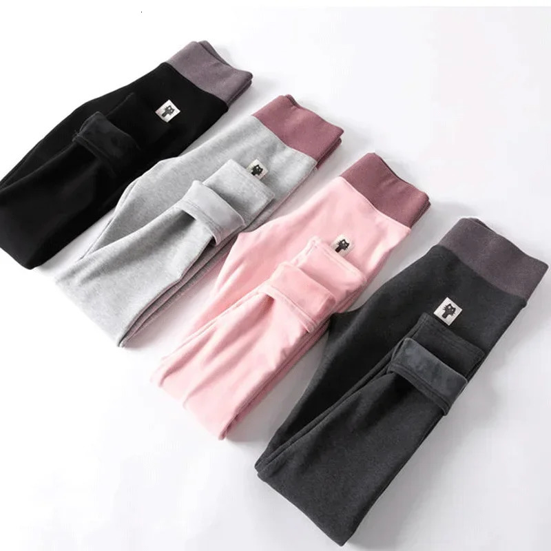 Oversized 6XL Warm Plus Velvet Legs Womens Ultra Thin Thick Pants Casual Fitness Capris High Waist Tight Pantalon Z207 241028