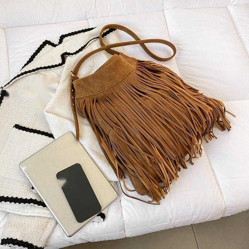 CMM Bag New Korean Fashion Tassel Shoulder Bag Instagram Large Capacity Crossbody Matte Bag for Women