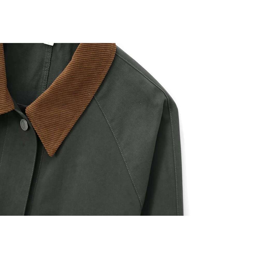 TRAFZA Women Fashion Twill Vintage Corduroy Lapel New 2024 Spring Fall High Street Y2k Retro Jacket Shirt