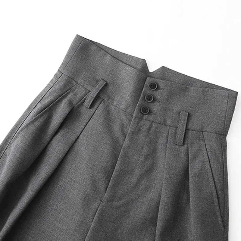 Loose High Waist Suit Pants Womens 2022 Spring And Autumn New Corset Overalls Temperament Casual Radish Harlan PantsX241028