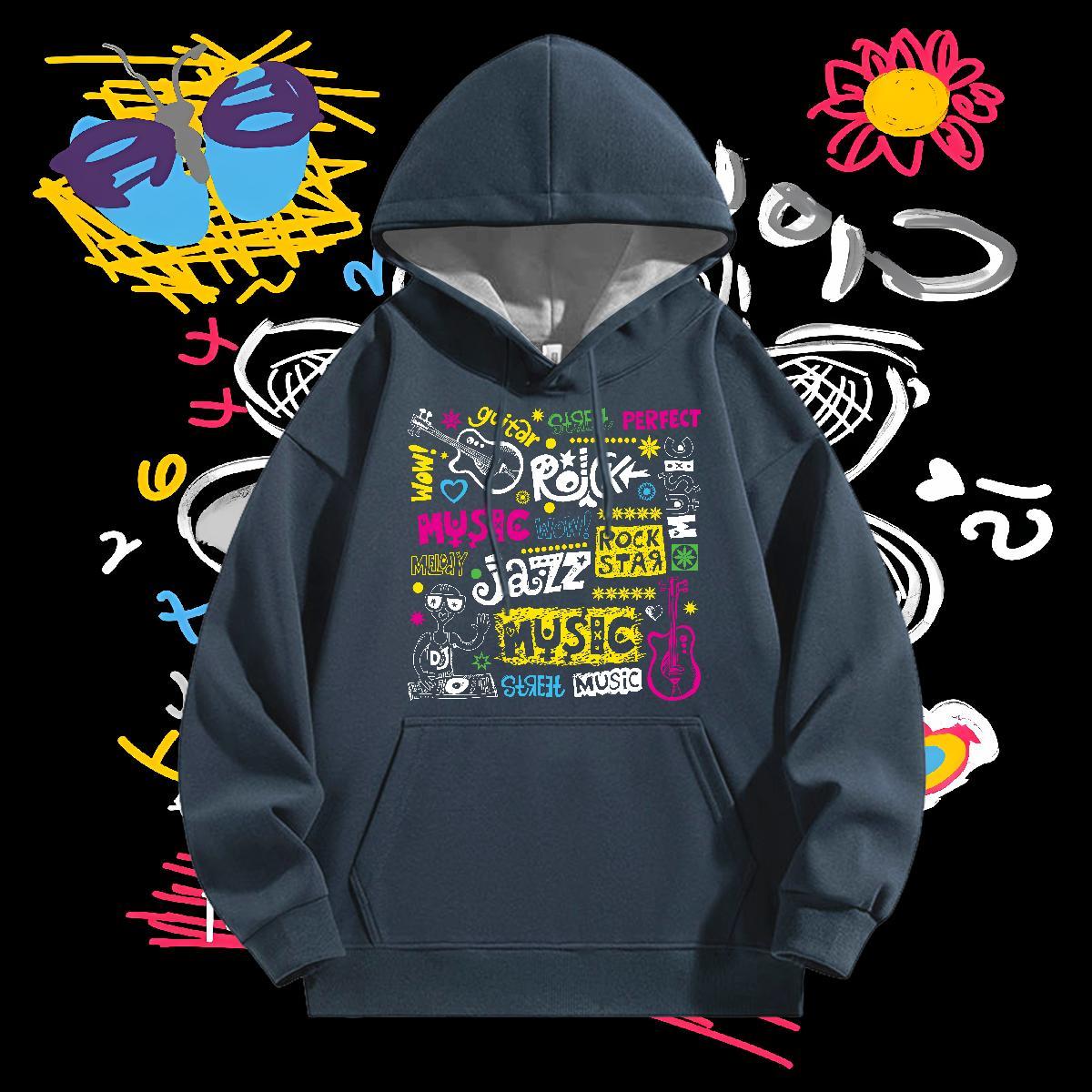 Fashion Hoodie for Men Hooded Collar TOP Quality Hoodie for Man Woman Anime Print Tops Hoody Hip Hop Warm Fleece
