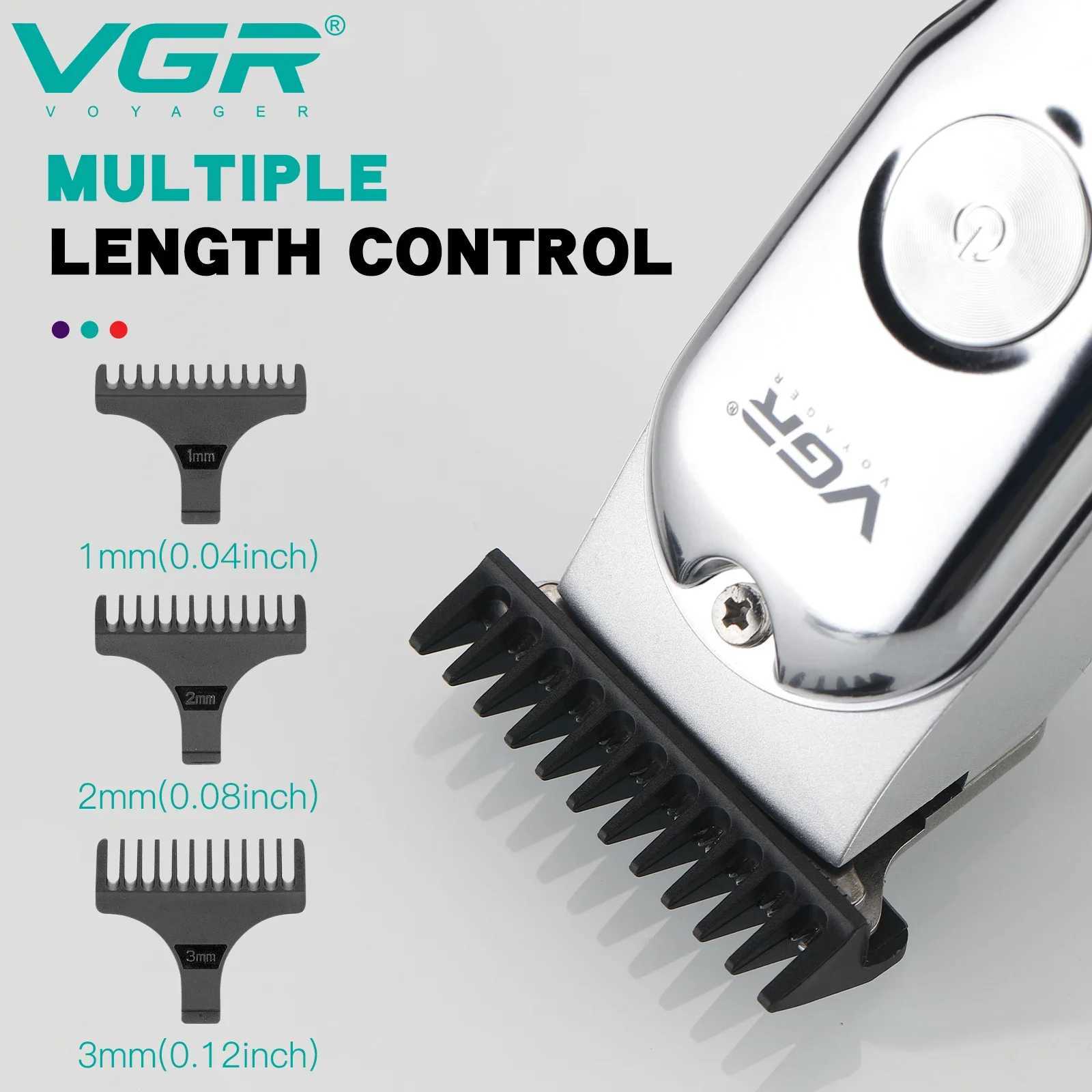 VGR Hair Clipper Rechargeable Hair Cutting Machine Cordless Hair Trimmer Electric Barber 0mm Cutting Blade Clipper for Men V-071 W241212