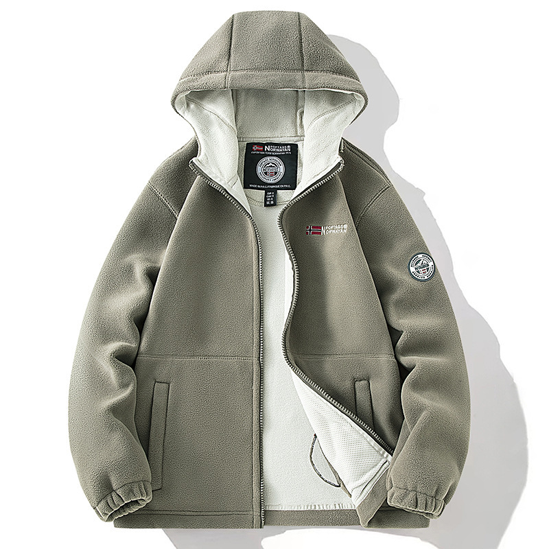 2024 new designer men's winter wool warm men's and women's hooded jacket Tiktok live network red embroidery 8918