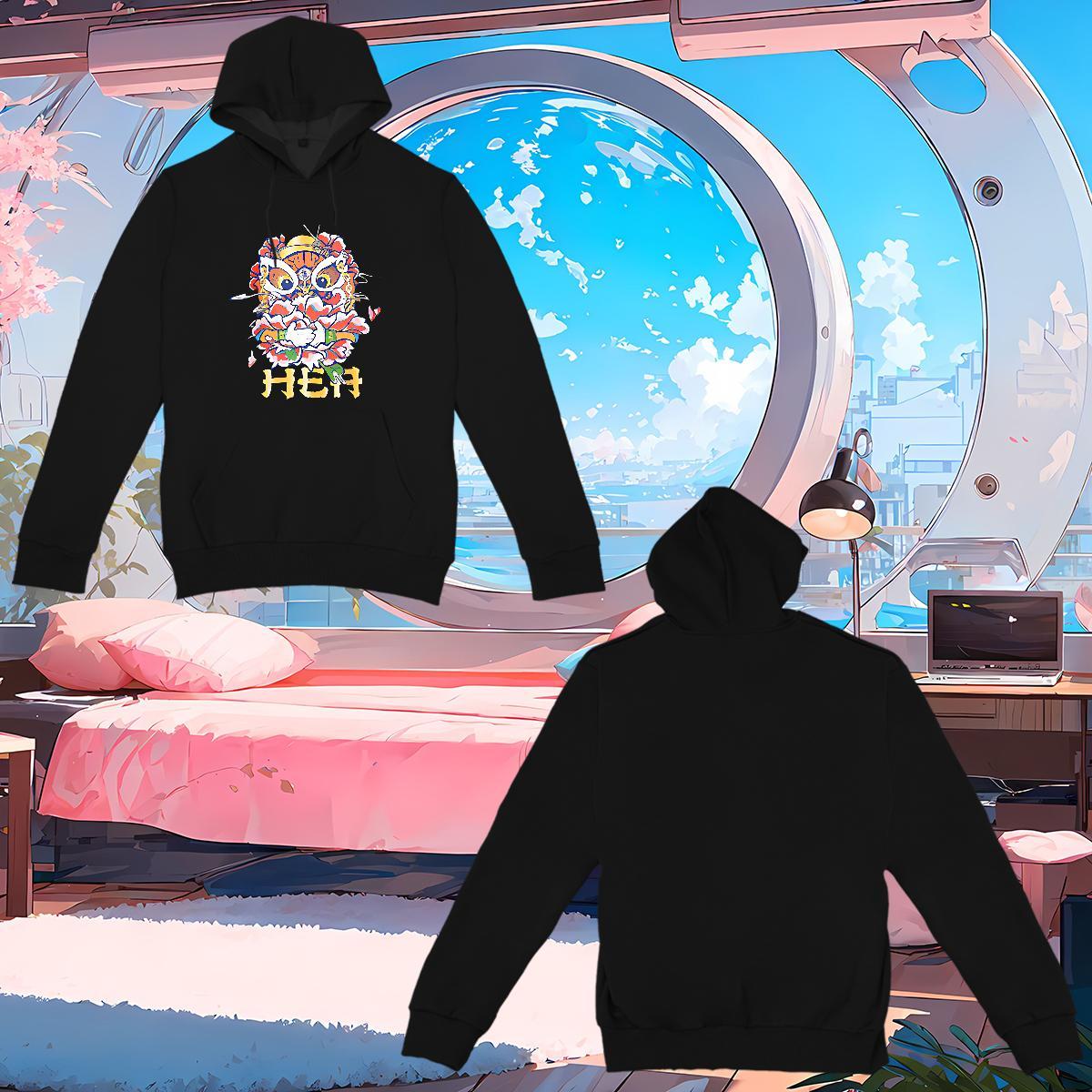 Brand Men Sweatshirt hoodie DIY Anime Loose Fit Men Hoodie Tops Sports Casual Velvet Thick Drawstring Long Sleeve