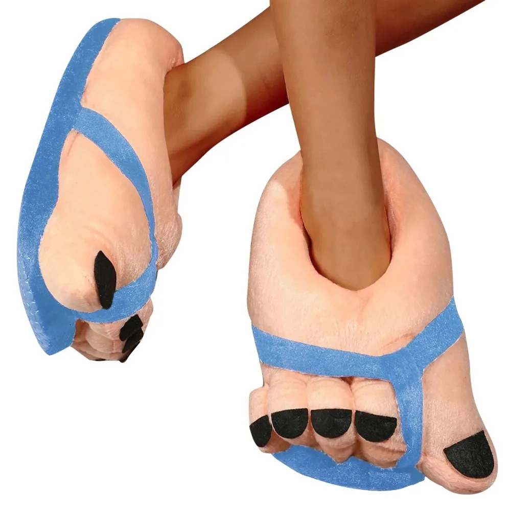Men Women Winter Slippers Big Feet Creative Couples Funny Slippers House Slides Home Soft Warm Cotton Slider 241025