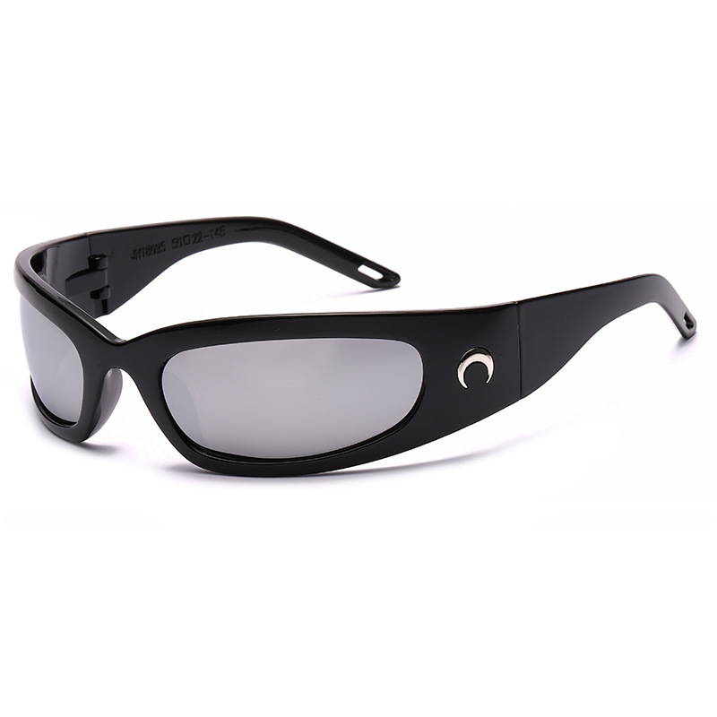 Fashion design men and women Colorful Reflective Personalized Sunglasses, Futuristic Di Hip Hop Sunglasses