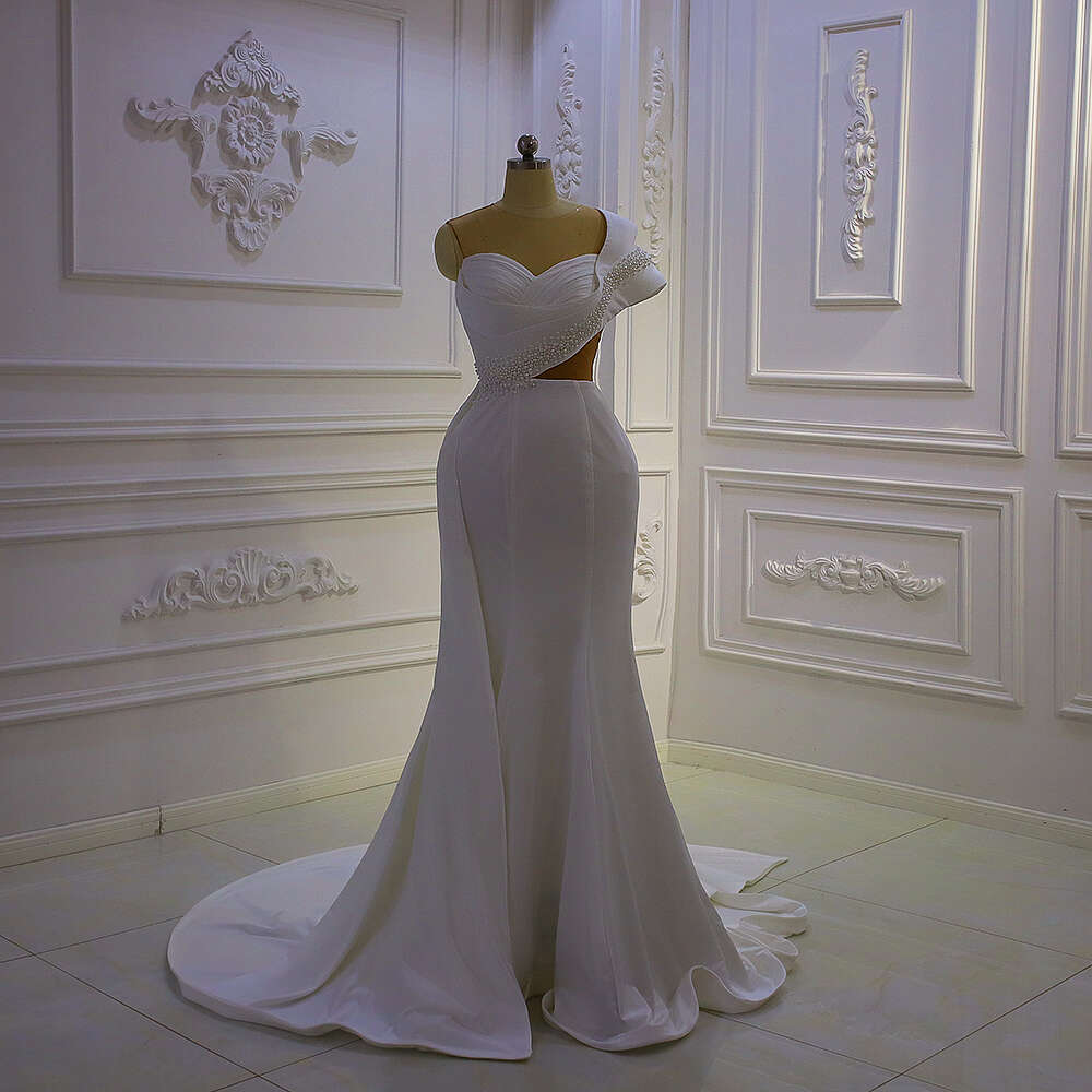 Sleeveless Sweetheart Plain Stain 2 in 1 Mermaid Wedding Dress