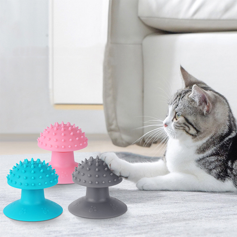 Self Groomer Brush: Caip Cat Scratcher, Massage Brush, TPR Sucker Itching Tool For Pet Grooming