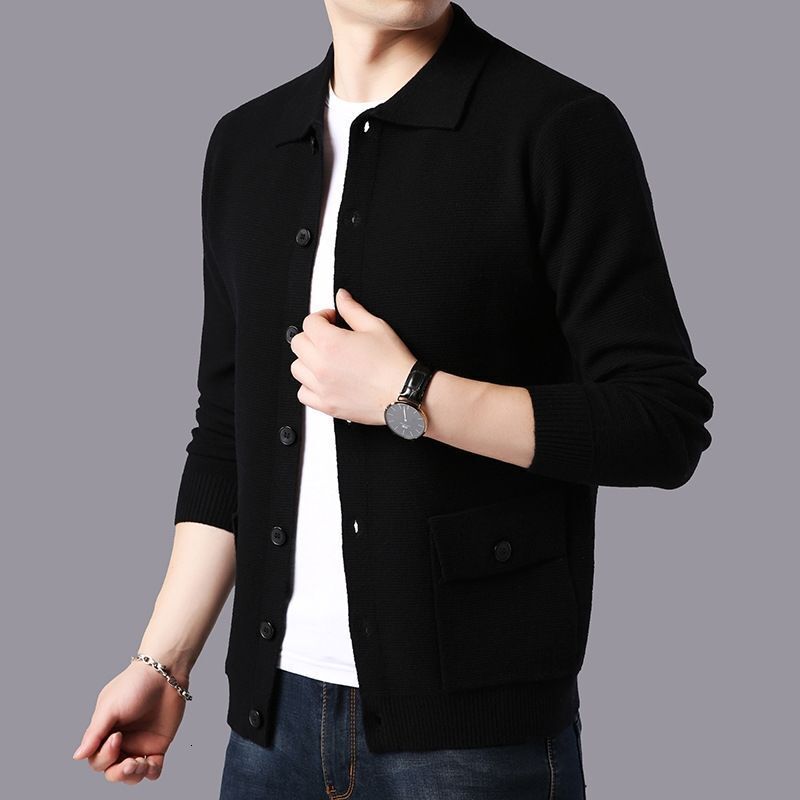 2024 new designer spring jacket men's fashion trend versatile business casual jacket cardigan wool sweater knitted sweater