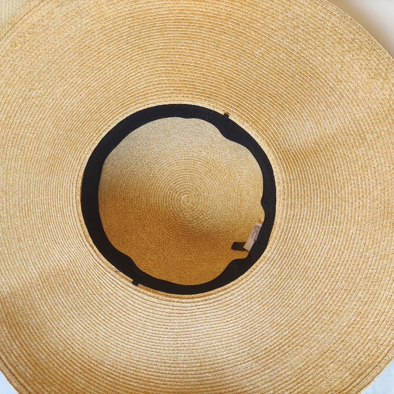 15CM large brim straw fine braid Women's hat, high-end casual foldable beach hat, sun hat