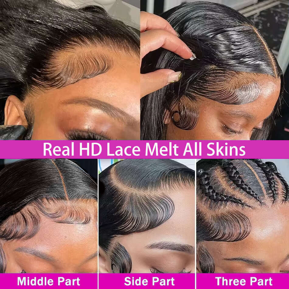 Pretty Diary Bob Straight Human Hair Wigs x HD Lace Frontal Transparent Wig Glueless Closure Precplucked For Women