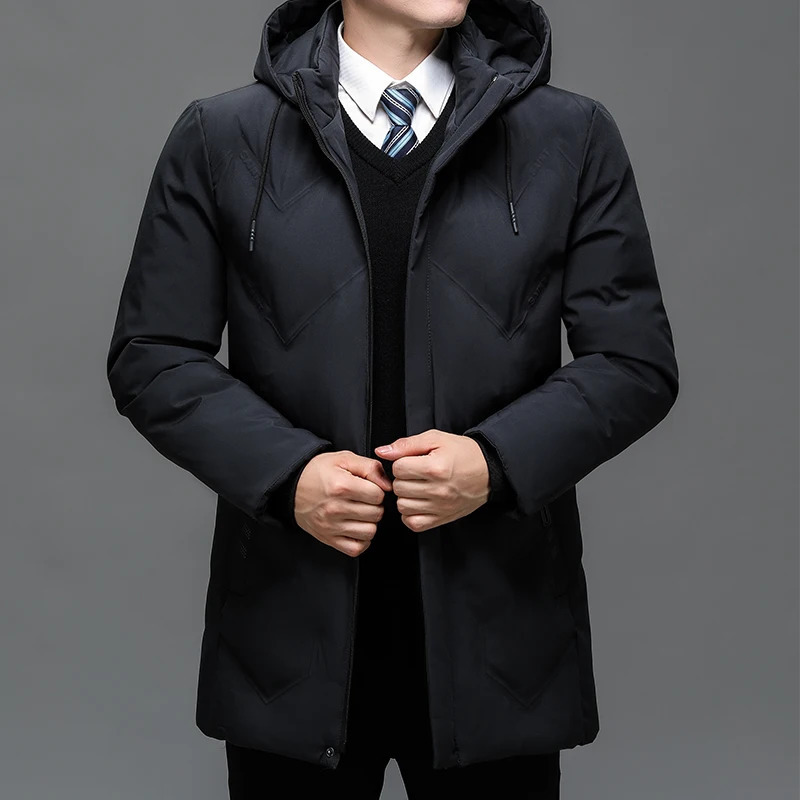 Mens Winter Windproof Warm Jackets Thick Hooded Parkas Long Coat Men Clothing Casual Big Pocket Overcoats 241024