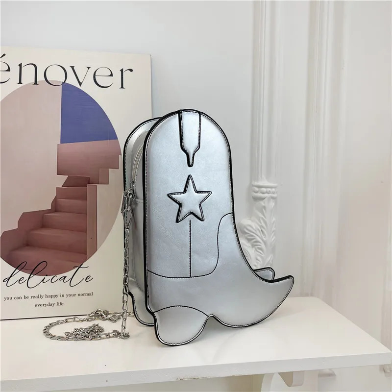Fashion Funny Long Boots Shaped Handbag Womens Creative Leather Single Shoulder Bag Gothic Personalized Party Mujer Femme Bag 241025
